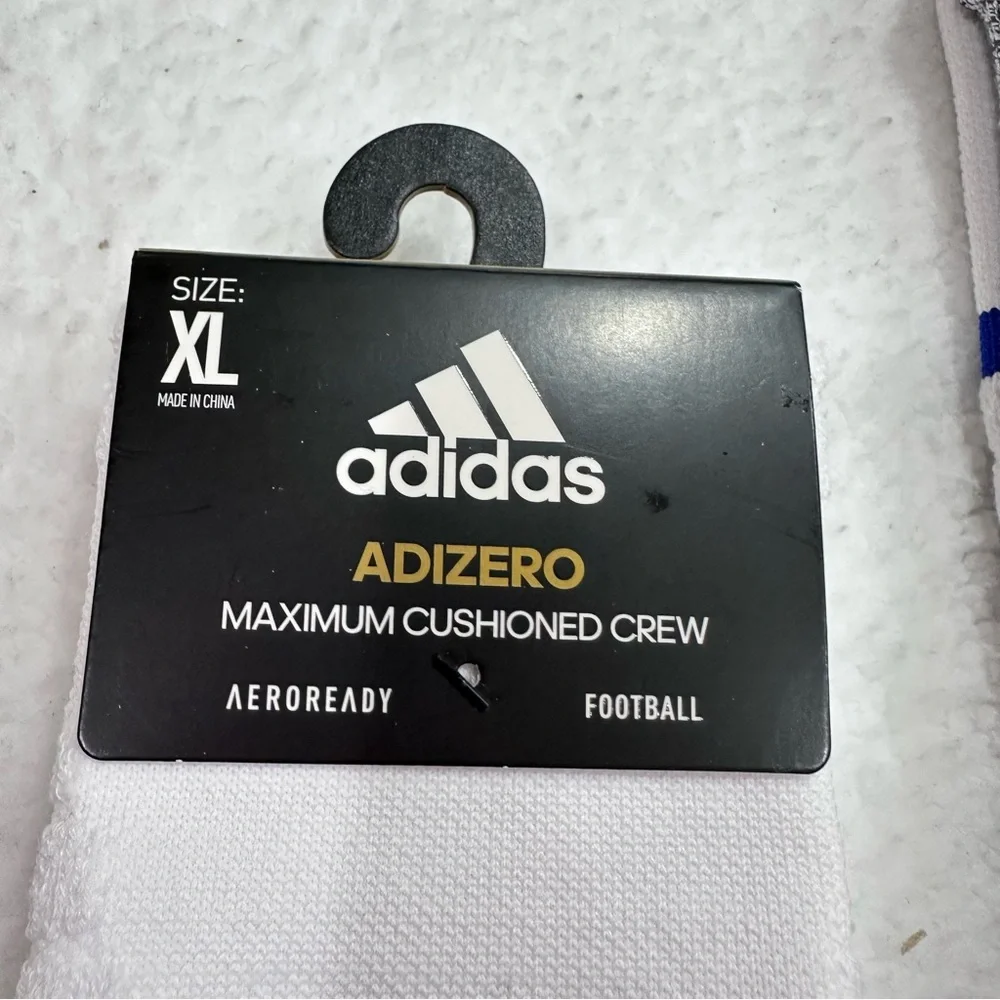 White Adidas Adizero Socks XL